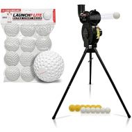 PowerNet Launch F-lite Pitching Machine Baseball Bundle | Includes a 12 Pack of F-lite Balls