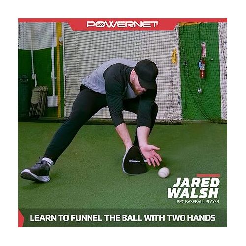  PowerNet Perfect Fielder | Soft Hands Training Tool for Baseball and Softball | Improve Transition Time from Glove to Throwing Hand | Right and Left Hand Use