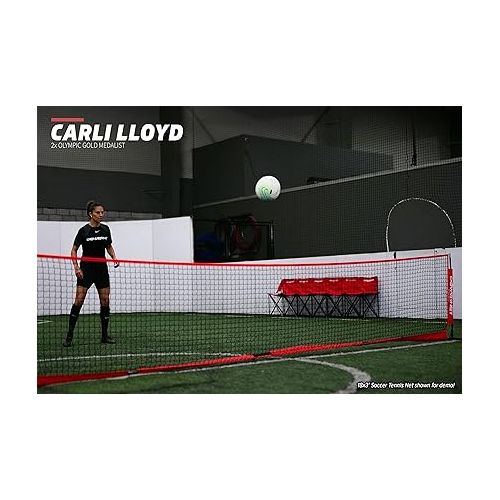  PowerNet Soccer Tennis Net | Portable Instant | Indoor Outdoor | Metal Collapsible Base Weighted | Durable Vertical Bow Posts | Quick Setup Easy Folding Storage | 1 Net + 1 Carrying Bag