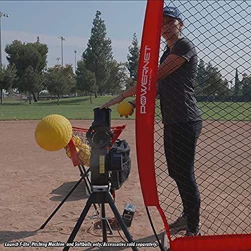  PowerNet Launch F-lite Baseball and Softball Pitching Machine Variable Speed Throws Up to a Simulated 90 MPH Pitches Consistent Strikes Adjustable Height and Angles