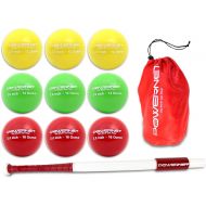 PowerNet Sweet Spot Training Bat + Baseball 2.8 Progressive Weighted Ball 9 LITE Pack Follow Through and Form Strength and Muscle Hand-Eye Coordination