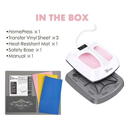  PowerPress HPM-0000-PK Heat Press Machine Portable-Pink，12x10