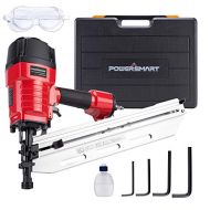 POWERSMART Framing Nailer, 2 to 3-1/2 Full Round Head Nail Gun, 21° Framing Nailer, 60 Nails Capacity Magazine Framing Nail Gun, Safety Goggles, Storage Case Included, PS6120