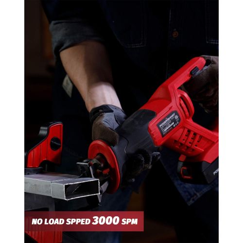  [아마존베스트]PowerSmart Cordless Reciprocating Saw,1.5Ah Li-ion Reciprocating Saw with Fast Charger, Tool-free Blade Change and Variable Speed,Woodworking Saw Mini Saw PS76415A