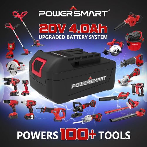  PowerSmart 20V 6-1/2 Inch Cordless Circular Saw with 4.0Ah Battery and Fast Charger, 4300 RPM, Laser & Parallel Guide, 2 Blades