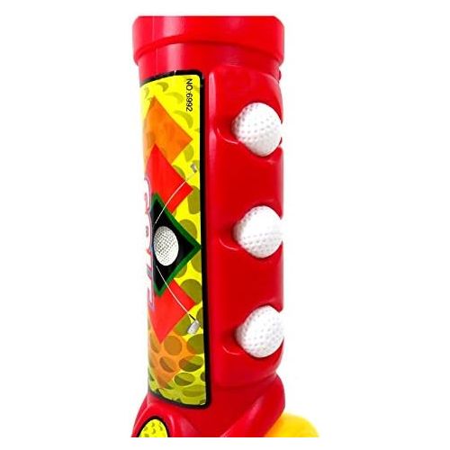  [아마존베스트]PowerTRC Deluxe Kids Toy Golf Set w/ 3 Golf Balls, 3 Types of Clubs, 2 Practice Holes, Perfect Golf Set for Children (Red)