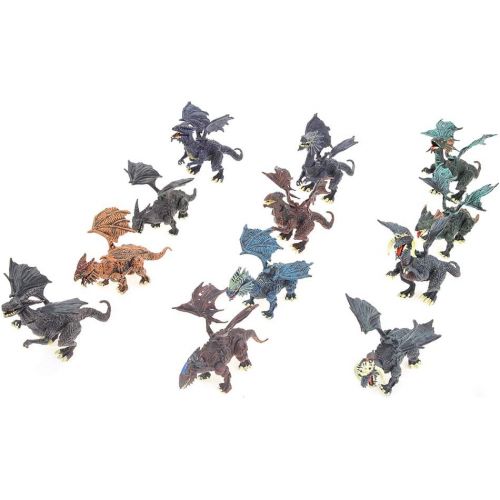  PowerTRC Realistic Dragon Puzzle Figurines in Jurassic Hatching Eggs | Party Favor and Goodie Bag Filler | Take Apart Dragon Toys