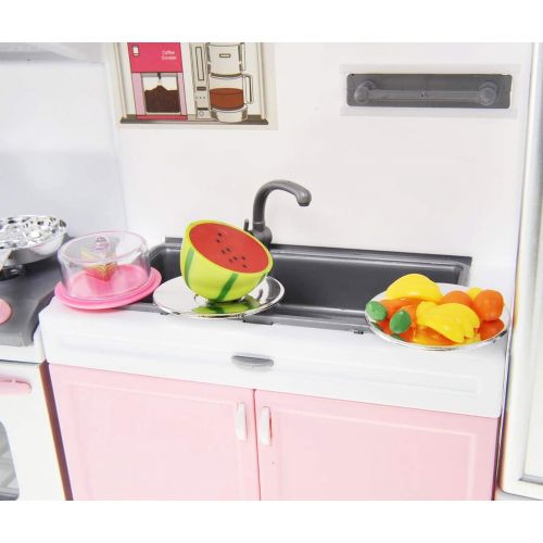  PowerTRC Kids Battery Operated Modern Kitchen Playset Great for Doll Toys