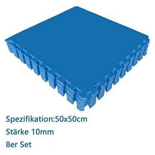  [아마존베스트]PowerTools Protective mats set 50 x 50 cm, puzzle mat, floor protection mat, 8 pieces, EVA foam mat, floor protection mats, training mats, fitness mat, gym mat, for floor protection, office,