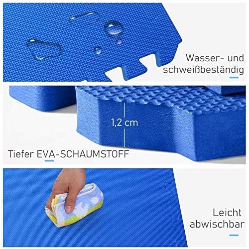  [아마존베스트]PowerTools Protective mats set 50 x 50 cm, puzzle mat, floor protection mat, 8 pieces, EVA foam mat, floor protection mats, training mats, fitness mat, gym mat, for floor protection, office,