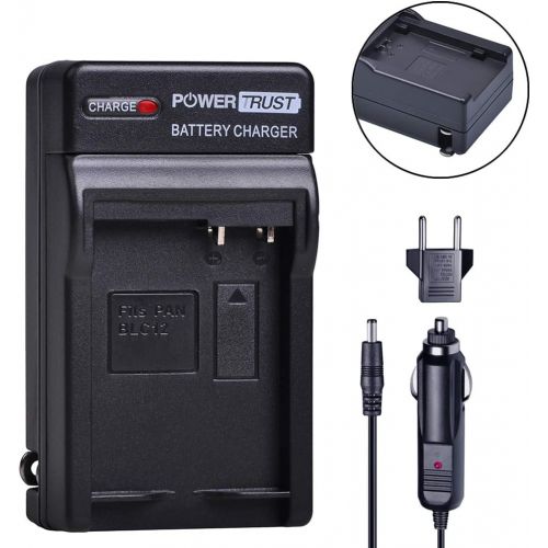  PowerTrust 2X DMW-BLC12 DMW-BLC12E DMW-BLC12PP Battery + Charger Kits for Panasonic Lumix DMC-FZ200, DMC-FZ1000, DMC-G5, DMC-G6, DMC-G7, DMC-GX8, DMC-G85, DMC-GH2 Digital Camera