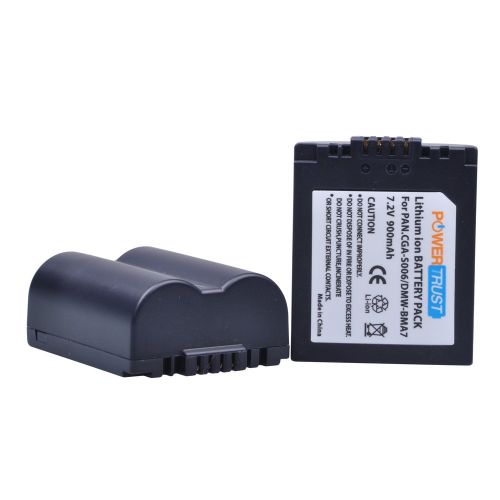  PowerTrust 2 Pack CGA-S006 CGR S006 S006E S006A S006 DMW-BMA7 DMW BMA7 Battery + LCD USB Charger for Panasonic DMC FZ7 FZ8 FZ18 FZ28 FZ30 FZ35