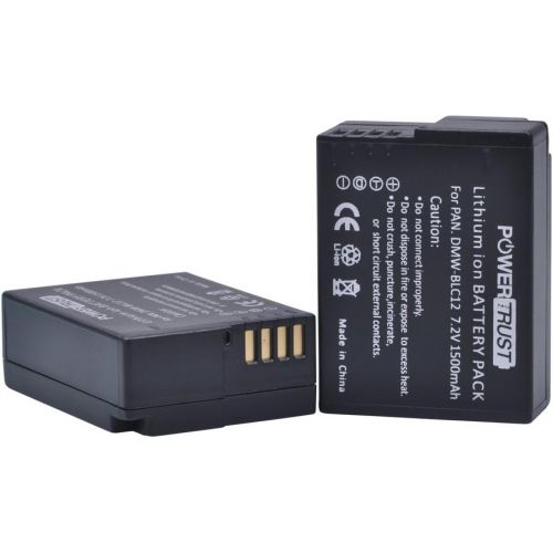  PowerTrust 2X DMW-BLC12 DMW-BLC12E DMW-BLC12PP Battery for Panasonic Lumix DMC-FZ200, DMC-FZ1000, DMC-G5, DMC-G6, DMC-G7, DMC-GX8, DMC-G85, DMC-GH2 Digital Camera