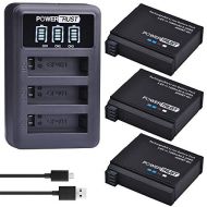 PowerTrust 3Pcs AHDBT-401 Battery for Gopro Hero 4 AHDBT401 AHBBP-401 AHDBT 401 Digital Battery and LED 3-Port USB Charger for Gopro Hero4 Hero4 Camera