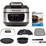 PowerXL Grill Air Fryer Combo Deluxe 6 QT 12-in-1 Indoor Grill, Air Fryer, Slow Cooker, Roast, Bake, 1550-Watts, Stainless Steel Finish