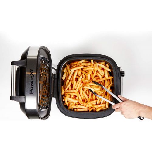  [아마존베스트]PowerXL Grill Air Fryer Combo 12-in-1 Indoor Grill, Air Fryer, Slow Cooker, Roast, Bake, 1550-Watts, Stainless Steel Finish