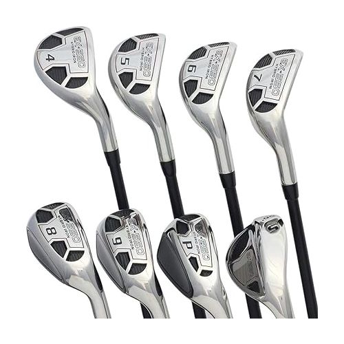  Mena€™s Powerbilt Golf EX-550 Hybrid Iron Set, which Includes: #4, 5, 6, 7, 8, 9, PW +SW Regular Flex Graphite Right Handed New Utility Clubs