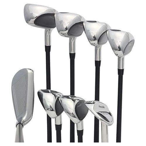  Mena€™s Powerbilt Golf EX-550 Hybrid Iron Set, which Includes: #4, 5, 6, 7, 8, 9, PW +SW Regular Flex Graphite Right Handed New Utility Clubs