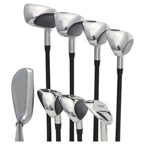  Men’s Powerbilt Golf EX-550 Hybrid Iron Set, which Includes: #4, 5, 6, 7, 8, 9, PW +SW Senior Flex Right Handed New Utility “A” Flex Club