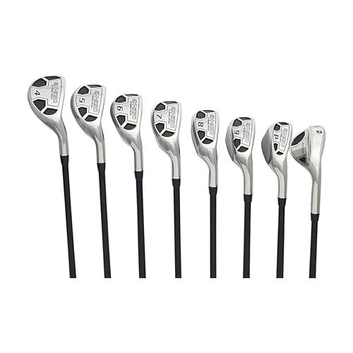  Men’s Powerbilt Golf EX-550 Hybrid Iron Set, which Includes: #4, 5, 6, 7, 8, 9, PW +SW Senior Flex Right Handed New Utility “A” Flex Club