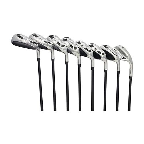  Men’s Powerbilt Golf EX-550 Hybrid Iron Set, which Includes: #4, 5, 6, 7, 8, 9, PW +SW Senior Flex Right Handed New Utility “A” Flex Club