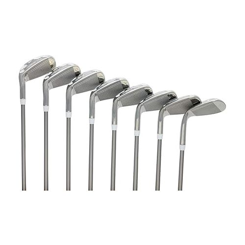  Women's Powerbilt Golf EX-550 Hybrid Iron Set, which Includes: #4, 5, 6, 7, 8, 9, PW +SW Lady Flex Right Handed New Utility L Flex Club