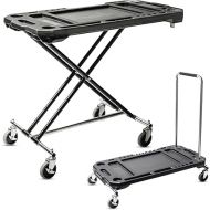 Powerbuilt Adjustable Work Table with Tool Holders and Convertible Dolly Function, Multi-Use, Home, Garage, Worksite - 642928ECE, Black