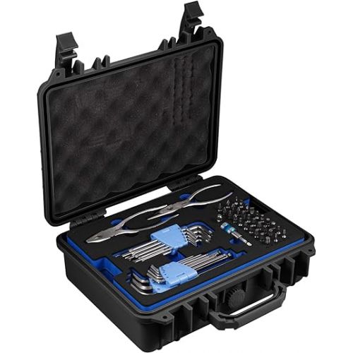  Powerbuilt 83 Pc. 420J2 Stainless Steel Marine Boat Repair Tool Set, Drivers, Pliers, Wrenches, Mallet, Bit Driver/Bits, Sockets, Watertight Shock Resistant Case with Lift-Out Foam Tool Trays - 642411