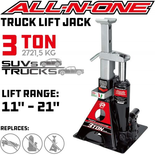  Powerbuilt Black Alltrade 640912 3 Ton,All-in-One Bottle Jack