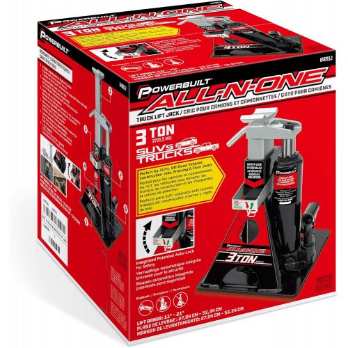  Powerbuilt Black Alltrade 640912 3 Ton,All-in-One Bottle Jack