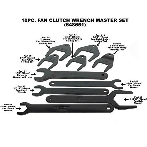  Powerbuilt 648651 Fan Clutch Wrench Master Kit New 10 piece Kit