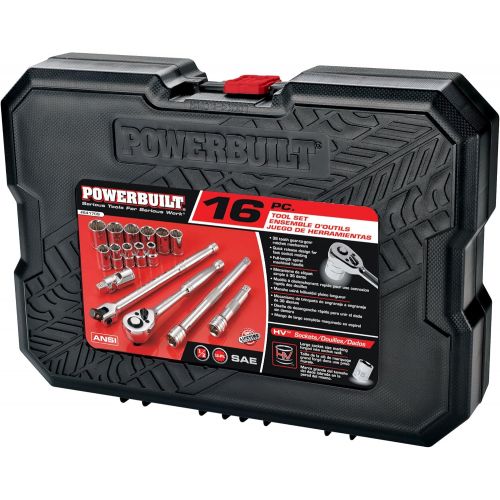  Powerbuilt 640745 SAE and Metric Mechanics Tool Set, 161 Piece