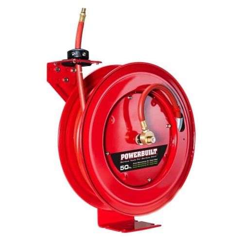  Powerbuilt 642228 Auto Retracting Air Hose Reel with 38 x 50 Hose