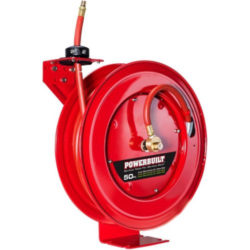  Powerbuilt 642228 Auto Retracting Air Hose Reel with 38 x 50 Hose