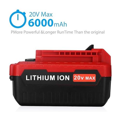  Powerextra 2 Pack 6.0Ah 20V MAX Lithium Replacement Battery Compatible with Porter Cable PCC685L PCC680L