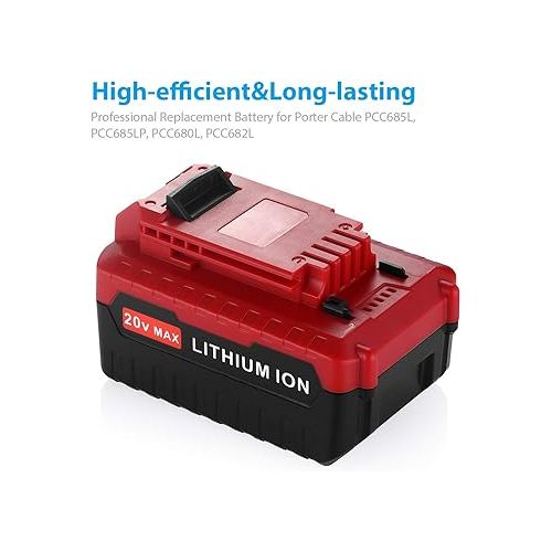  Powerextra 20V Max 6.0Ah Lithium Replacement Battery Compatible with Porter Cable PCC685L PCC680L Cordless Tools Batteries