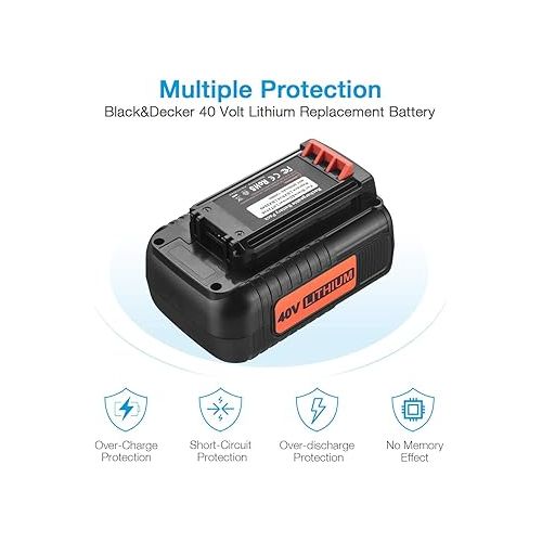  Powerextra 3.0Ah 40-Volt MAX Replacement Battery Compatible with Black&Decker LBX2040 LBX36 LBXR36 LBXR2036 40V Lithium Ion Battery