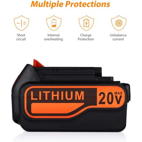  Powerextra 20V 7.0Ah Replacement Battery for Black and Decker 20V Cordless Power Tool 20 Volt MAX Lithium Ion Battery LBXR20 LB20 LBX20 LBXR2020-OPE LBXR20B-2 LB2X4020