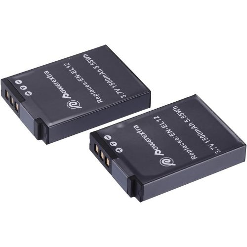  Powerextra 2 x EN-EL12 Battery Compatible with Nikon Coolpix A1000, B600, AW100, AW110, P300, S630, S640, S6000, S6100, S6150, S6200, S6300, S8000, S8100, S8200, S9050, S9100, S920