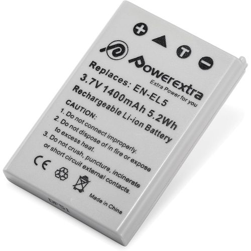  Powerextra 2 x EN-EL5 Replacement Nikon Battery Compatible with Nikon CoolPix 3700, 4200, 5200, 5900, 7900, P3, P4, P80, P90, P100, P500, P510, P520, P530, P5000, P5100, P6000, S10
