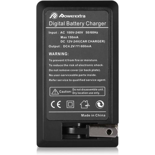  Powerextra 2 x Replacement Nikon EN-EL10 Battery and Charger Compatible with Nikon S60, S80, S200, S205, S210, S220, S230, S500, S510, S520, S570, S600, S700, S3000, S4000, S5100 D