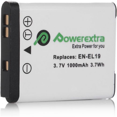  Powerextra 2 x EN-EL19 Batteries Compatible with Nikon Coolpix W150 S32 S100 S2800 S3200 S3300 S3500 S3600 S4100 S4200 S4300 S5200 S5300 S6500 S6600 S6800 S6900 S7000 as Sony NP-BJ