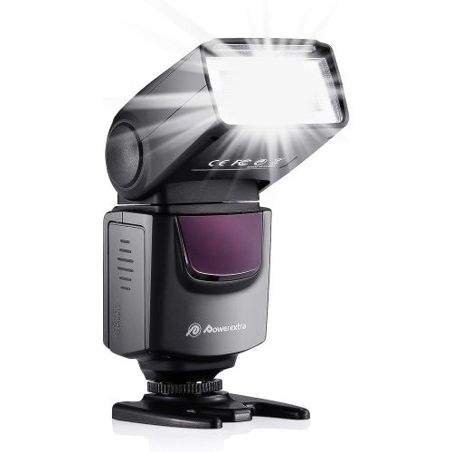  Powerextra Professional DF-400 Speedlite Camera Flash for Canon Nikon Pentax Samsung Fujifilm Olympus Panasonic Sigma Minolta Leica Ricoh DSLR Cameras and Digital Cameras with Sing