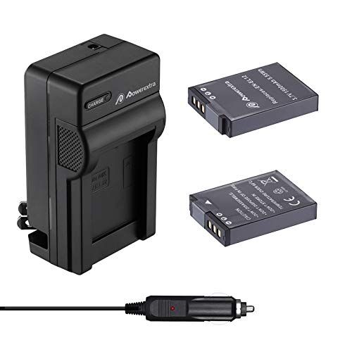  Powerextra EN-EL12 Battery & Charger 2 Pack Compatible with Nikon Coolpix A1000, B600, Coolpix AW130, A900, W300, S1200pj, S9900, S9500, S9300, S9200, S8200, S6300, S6200, S6100, S