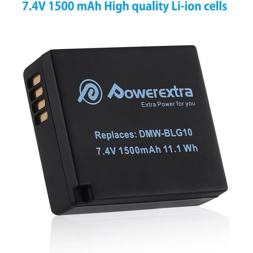  Powerextra 2 Pack DMW-BLG10 Batteries for Panasonic Lumix DC-ZS80, DC-GX9, DC-LX100 II, DC-ZS200, DC-ZS70, DMC-GX80, DMC-GX85, DMC-ZS60, DMC-ZS100, DMC-GF6, DMC-GX7K, DMC-LX100K