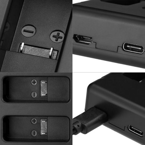  Powerextra Dual Battery Charger with Micro USB Cable for GoPro HERO8 Black GoPro HERO7 Black GoPro HERO6 Black GoPro HERO5, HERO5 Black GoPro Hero 2018