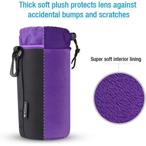  Visit the Powerextra Store Powerextra 4 x Lens Case Lens Pouch Bag with Thick Protective Neoprene Soft Plush Compatible with DSLR Camera Lens (Canon, Nikon, Sony, Olympus, Panasonic,etc) Includes: Small, Med