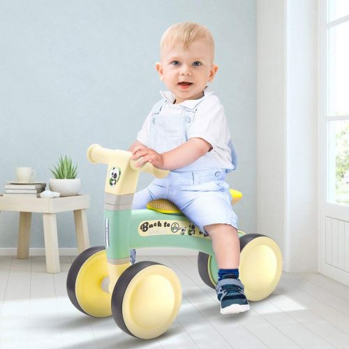  Powerextra Baby Balance Bike, Toddle Baby Sport Bike for 1-2 Years Old, Baby Walker Riding Toys for 9-24 Months Boys Girls, 4 Wheels Baby Walker First Birthday Gift