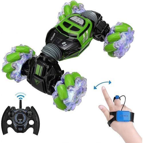  Powerextra 3 Pack Bundle RC Stunt Car, 4WD 2.4GHz Remote Control Gesture Sensor Toy Cars, Double Sided Rotating Off Road Vehicle 360° Flips, Kids Toy Cars for Boys & Girls Birthday