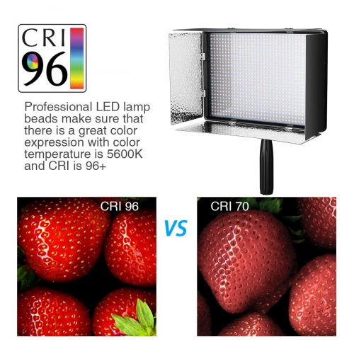  Powerextra 900 Beads Bi-Color CRI 96+ 70W Dimmable LED Video Light Panel, 2.4G Remote Control, Adjustable Color Temperature 3200K-5500K for DSLR Camera Camcorder Studio Photography